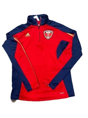 Men’s Medium Adidas Climacol Zip Up Jacket Hurricane Soccer Training Red